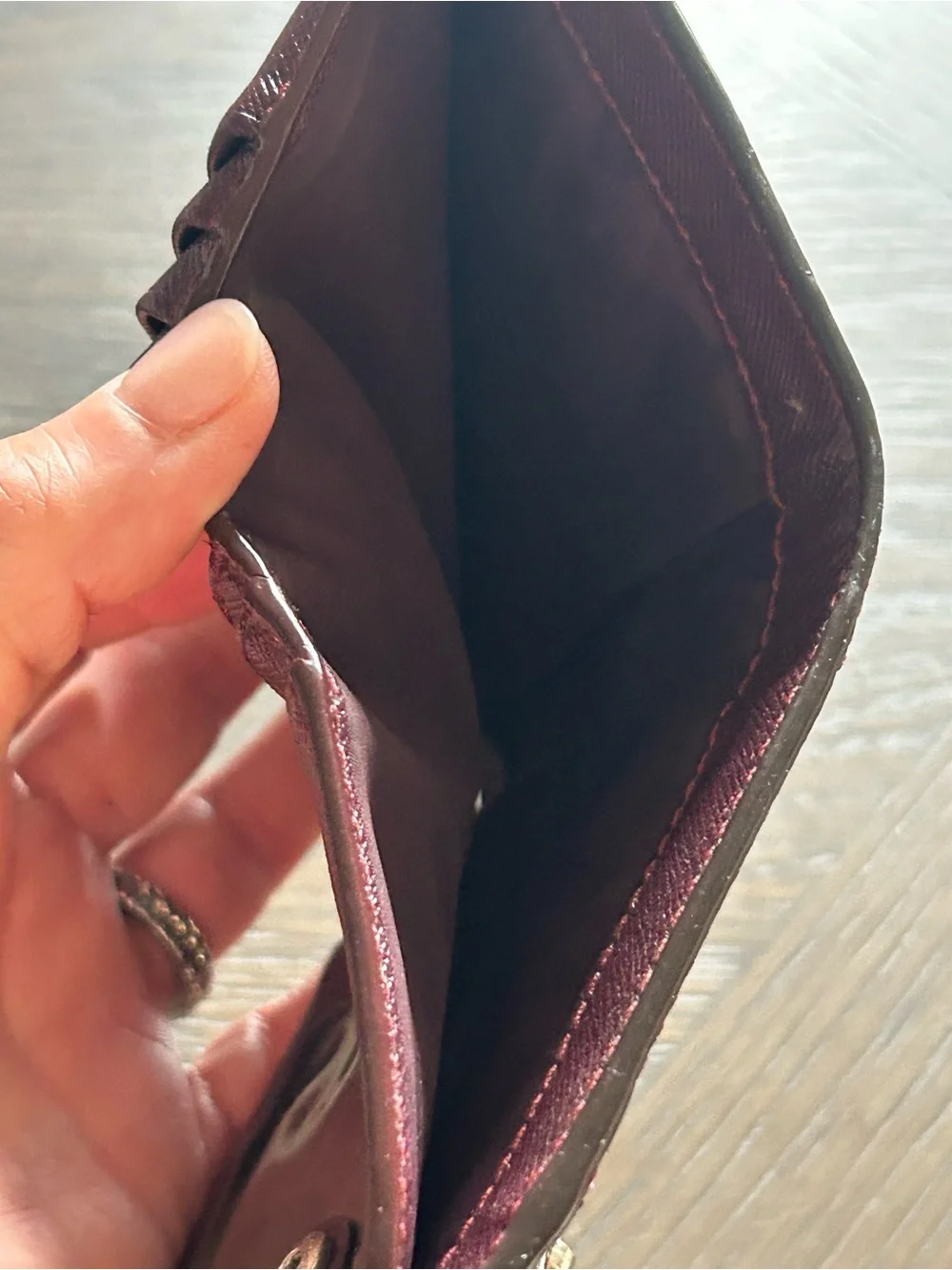 Coach Darcy Burgundy Bow Wallet